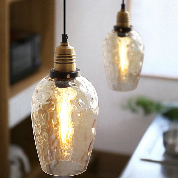 American Retro Glass Industrial Style Pendant Light