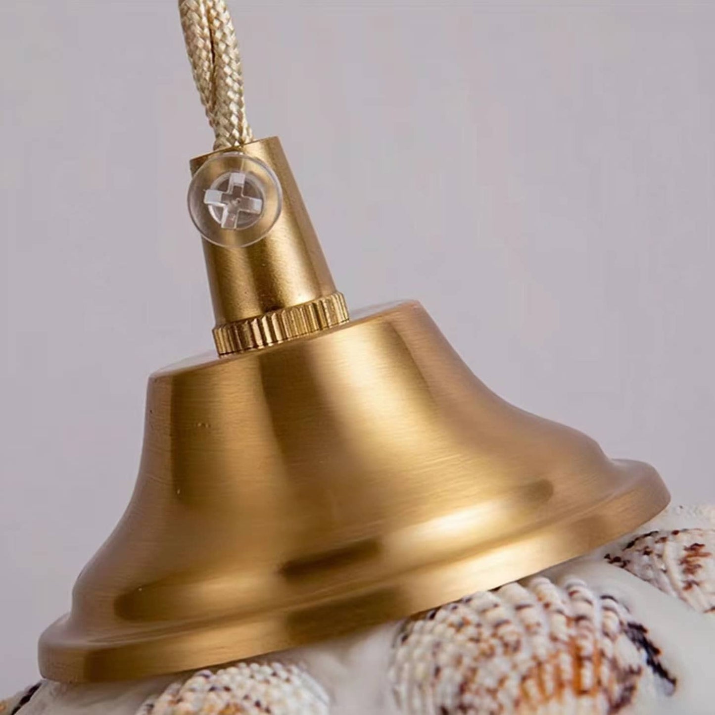 Art Nouveau Shell Stained Glass Pendant Light