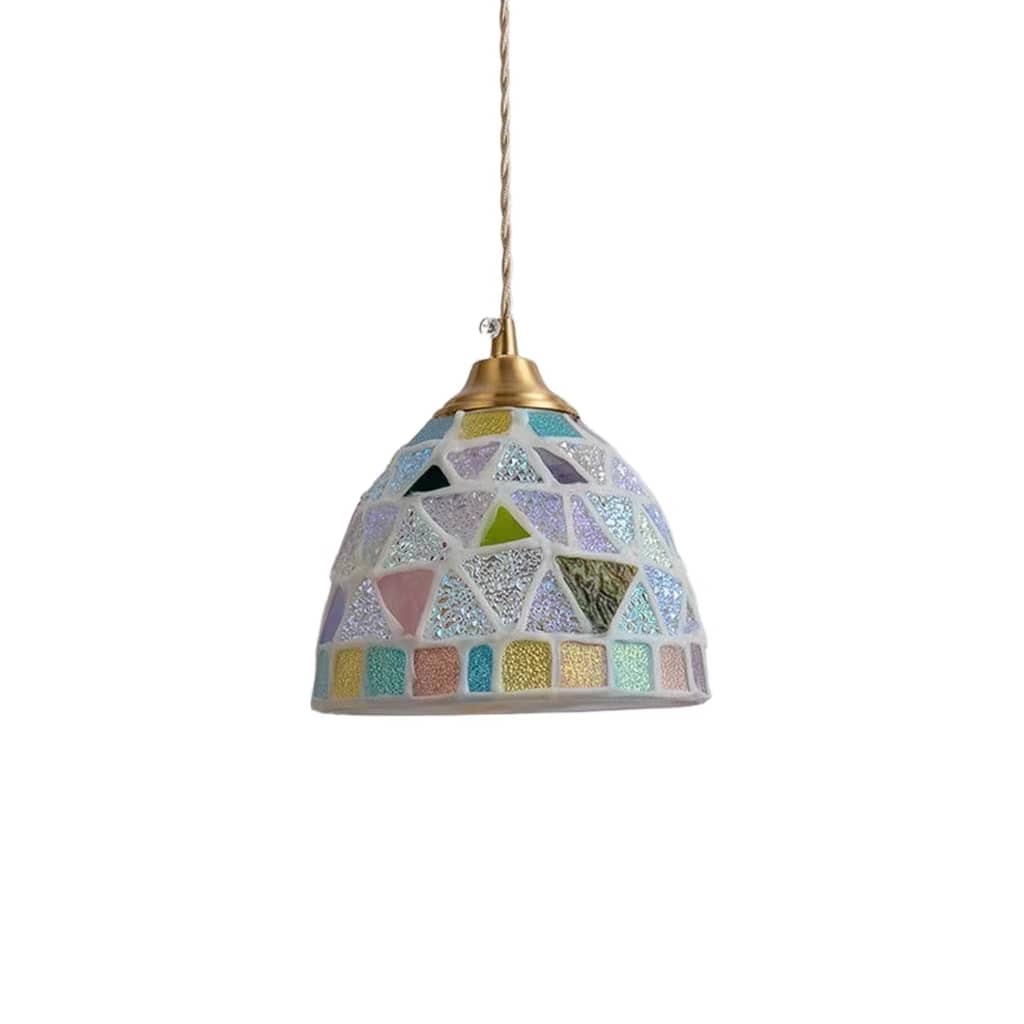 Art Nouveau Shell Stained Glass Pendant Light
