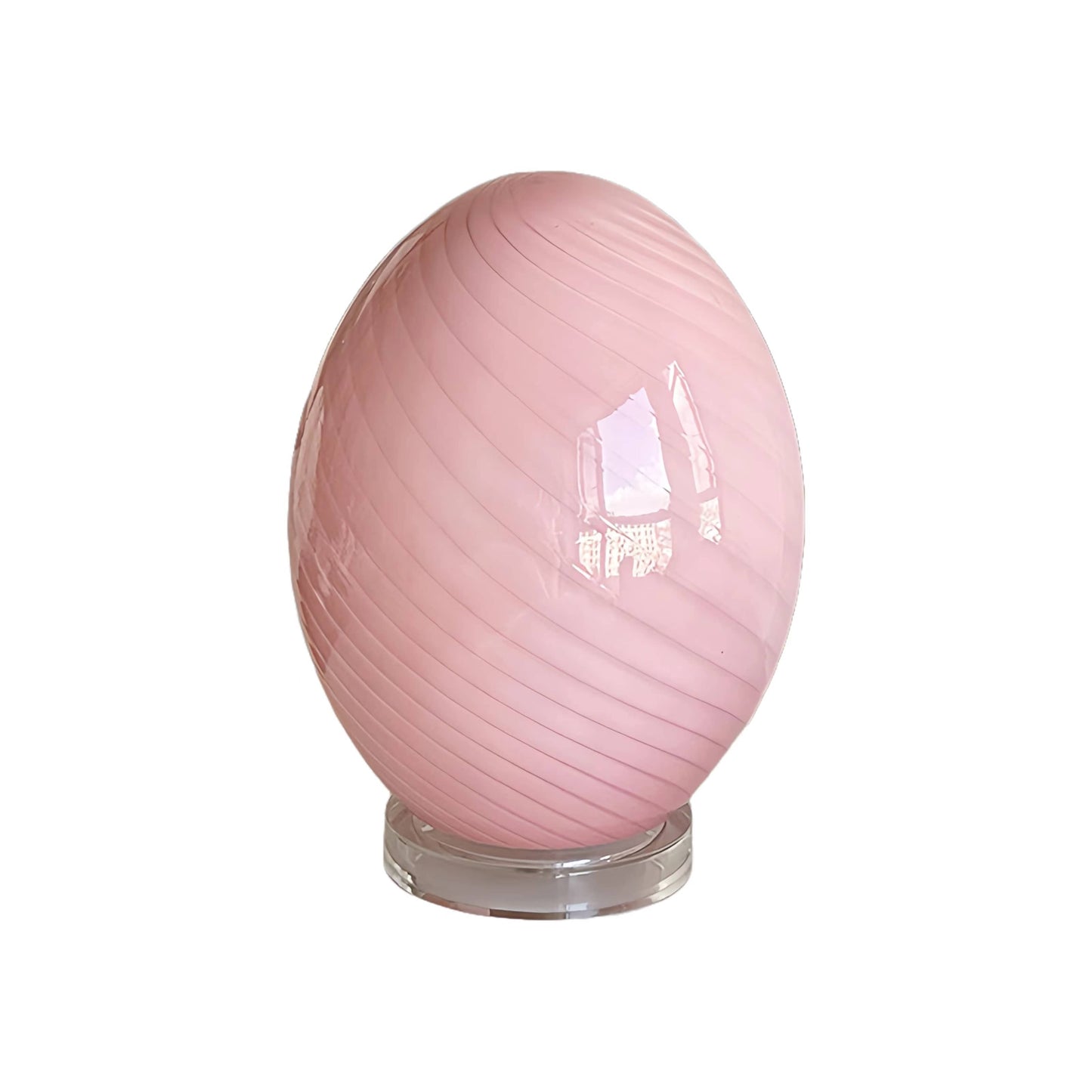 Art Deco Swirl Glass Egg Table Lamp