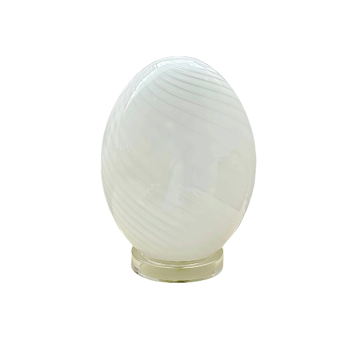 Art Deco Swirl Glass Egg Table Lamp