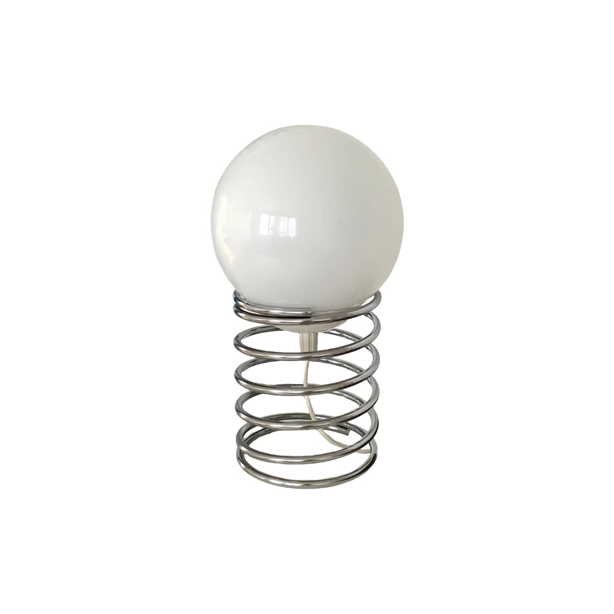 Bauhaus Chrome Spiral Sphere Table Lamp