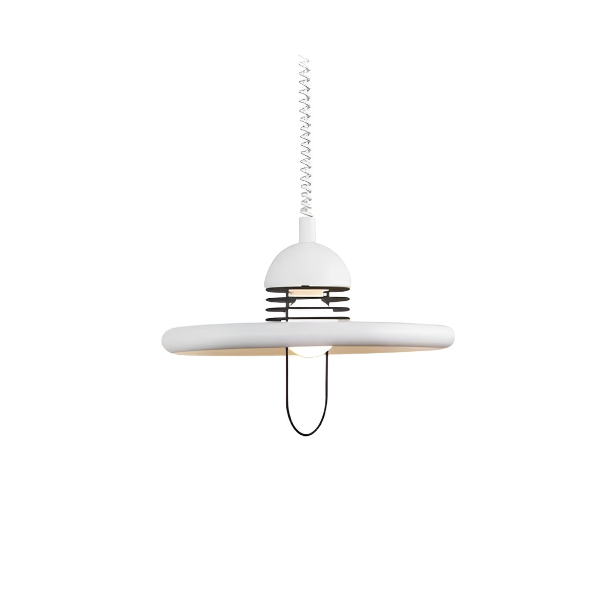 Höhenverstellbare Pendelleuchte im Bauhaus-UFO-Stil
