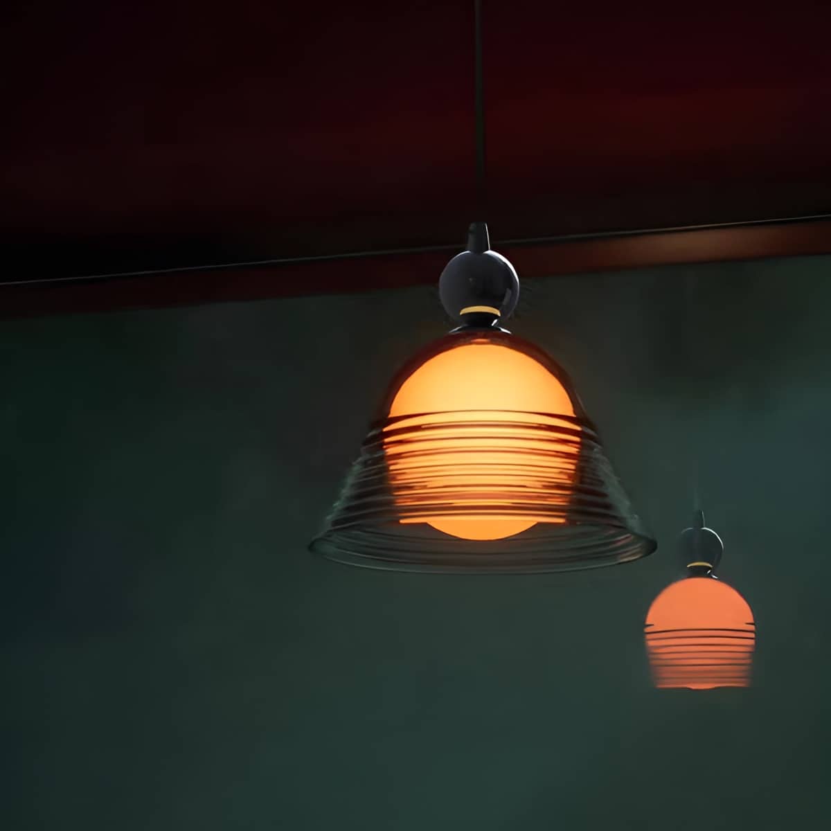 Bauhaus Vintage Sunset Clear Glass Pendant Light