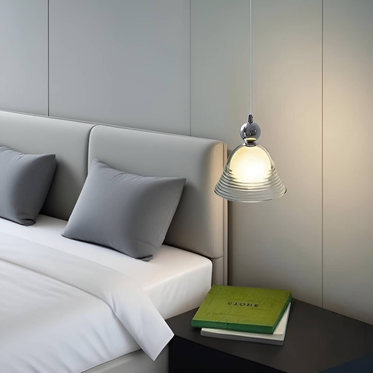 Bauhaus Vintage Sunset Clear Glass Pendant Light