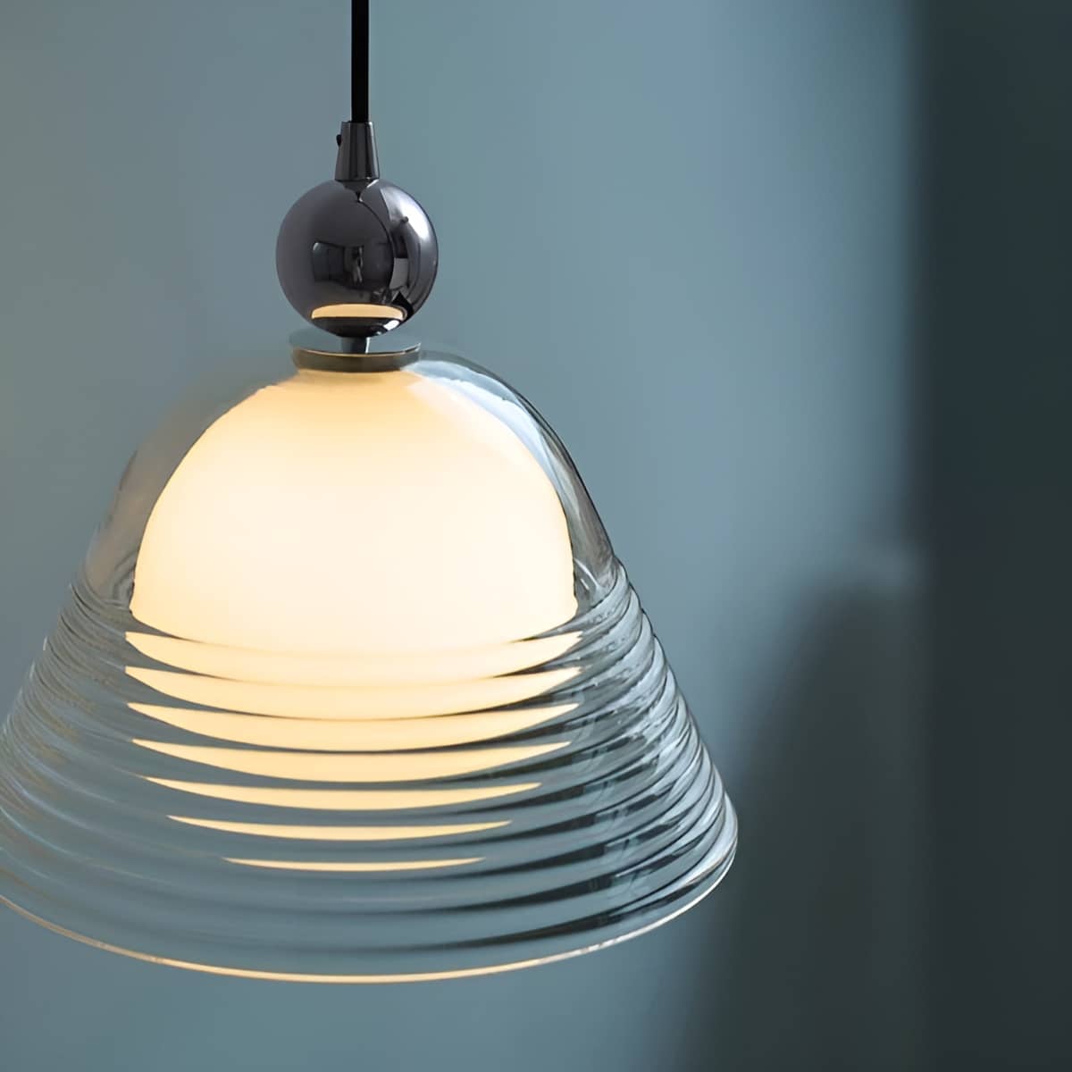 Bauhaus Vintage Sunset Clear Glass Pendant Light