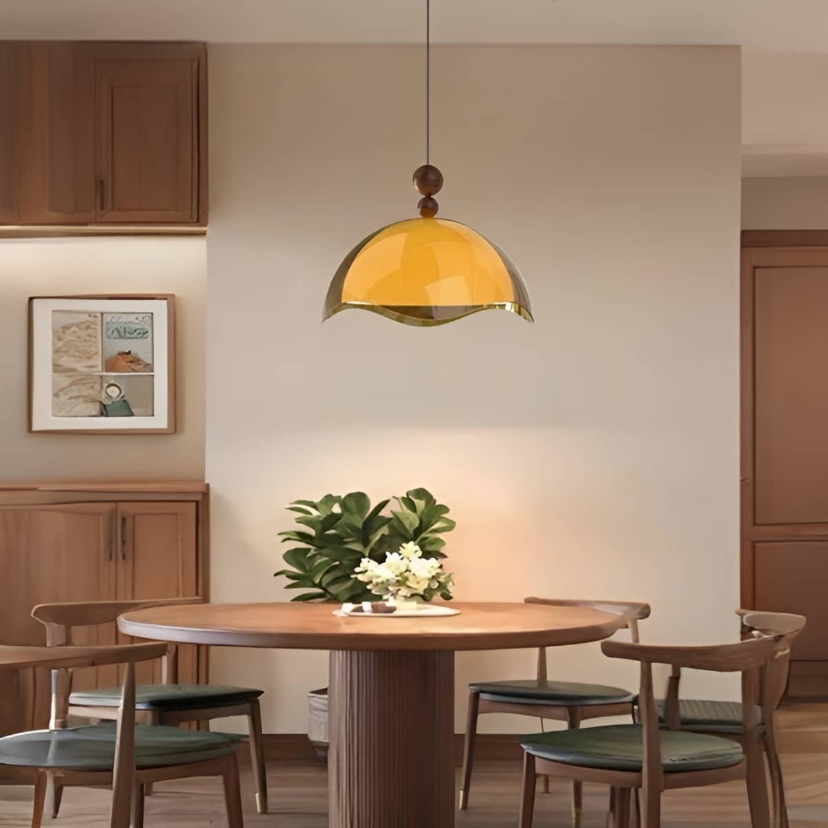 Bauhaus Wavy Eggshell Dining Table Pendant Light