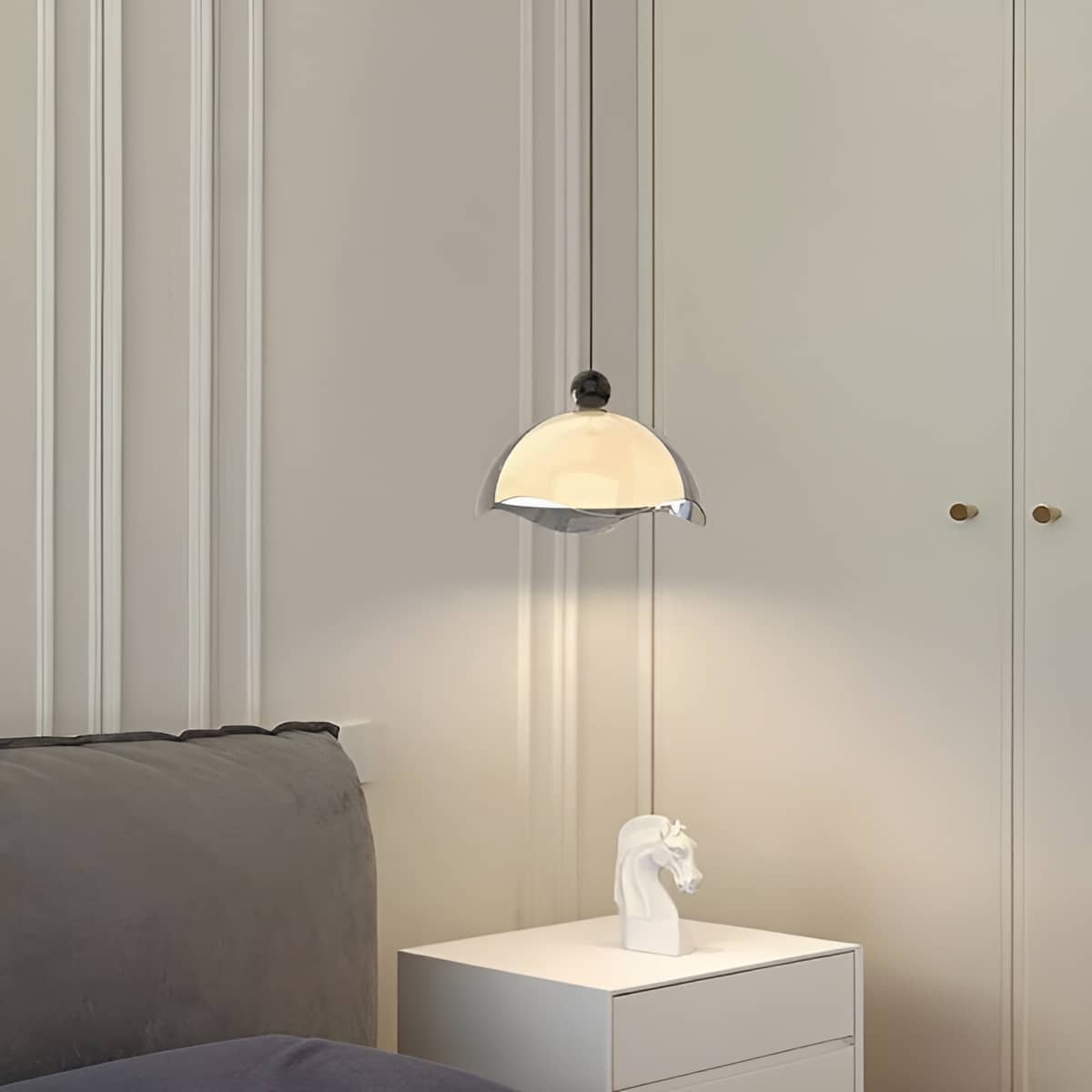 Bauhaus Wavy Eggshell Dining Table Pendant Light