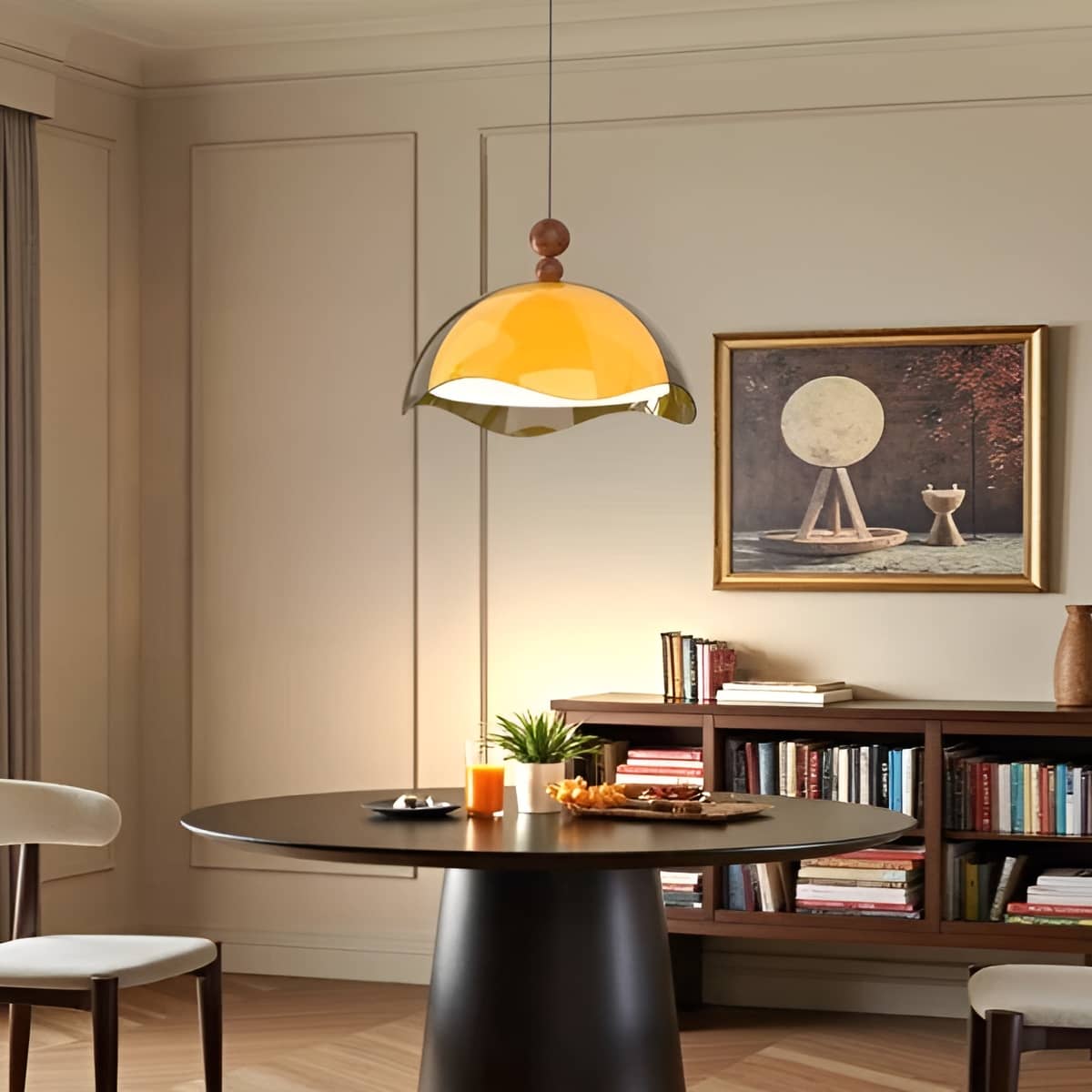 Bauhaus Wavy Eggshell Dining Table Pendant Light