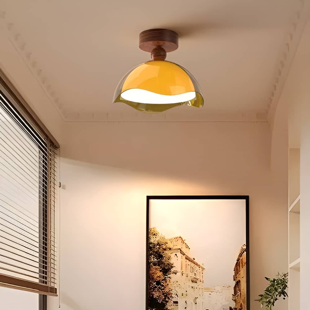 Bauhaus Wavy Eggshell Modern LED Ceiling Light