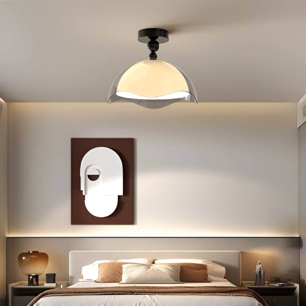 Bauhaus Wavy Eggshell Modern LED Ceiling Light