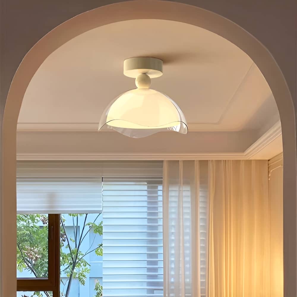 Bauhaus Wavy Eggshell Modern LED Ceiling Light