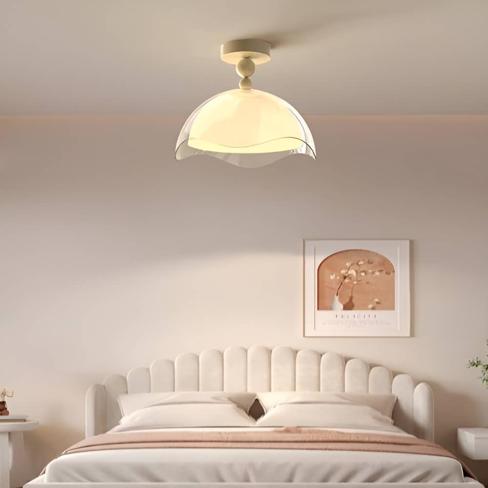 Bauhaus Wavy Eggshell Modern LED Ceiling Light