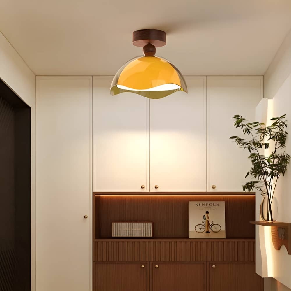 Bauhaus Wavy Eggshell Modern LED Ceiling Light
