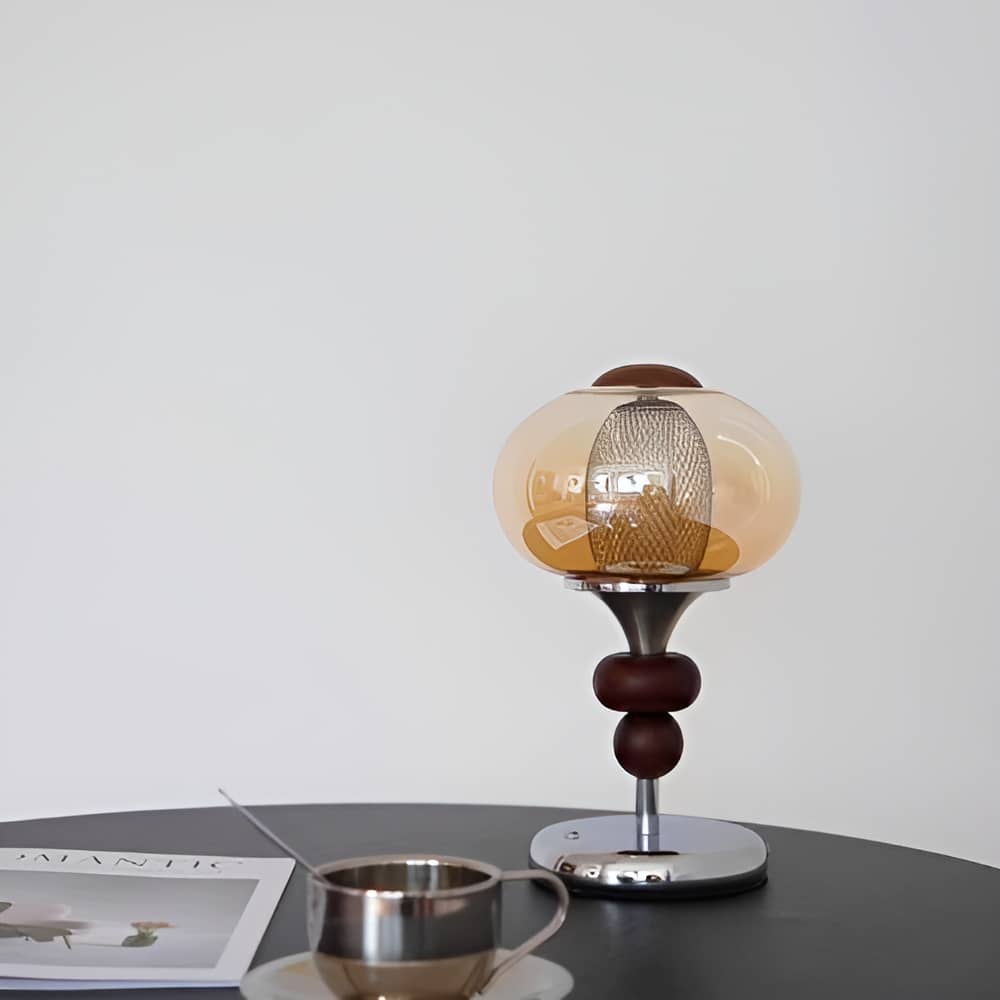 Bauhaus Amber Glass Rechargeable LED Table Lamp
