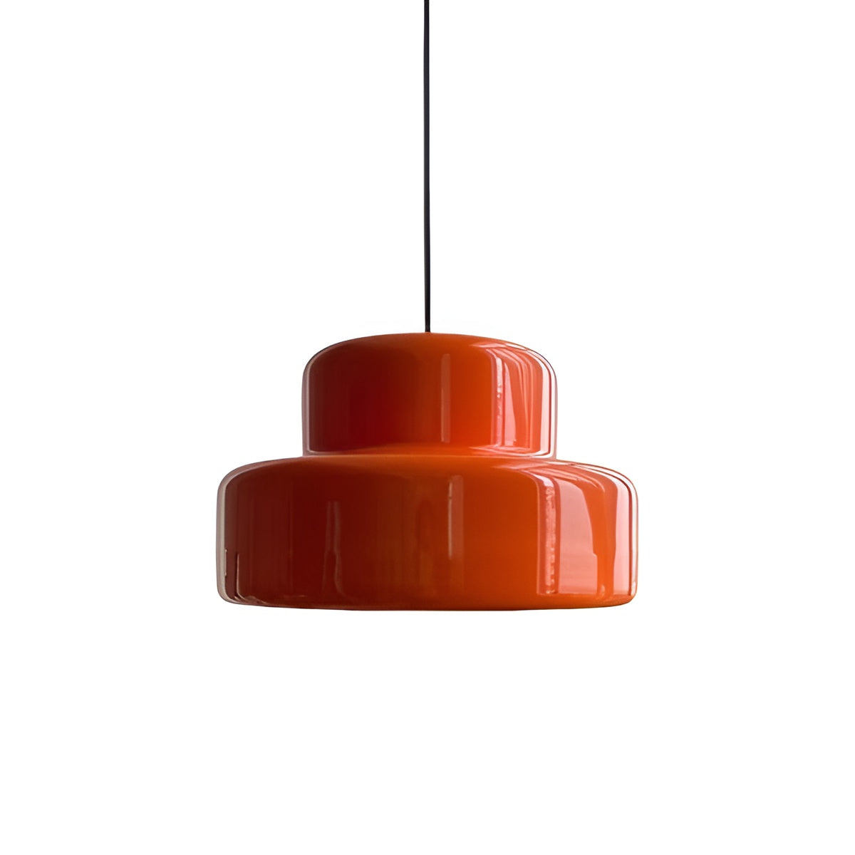 Bauhaus Retro Orange Pendant Light over Dining Table