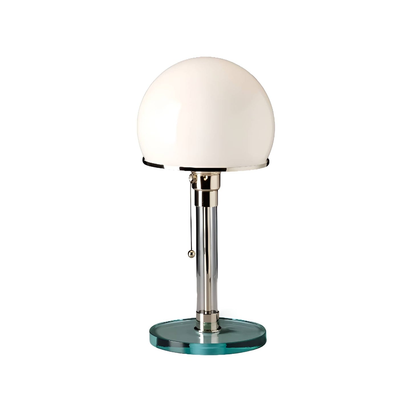 Bauhaus Design White Glass LED Table Lamp