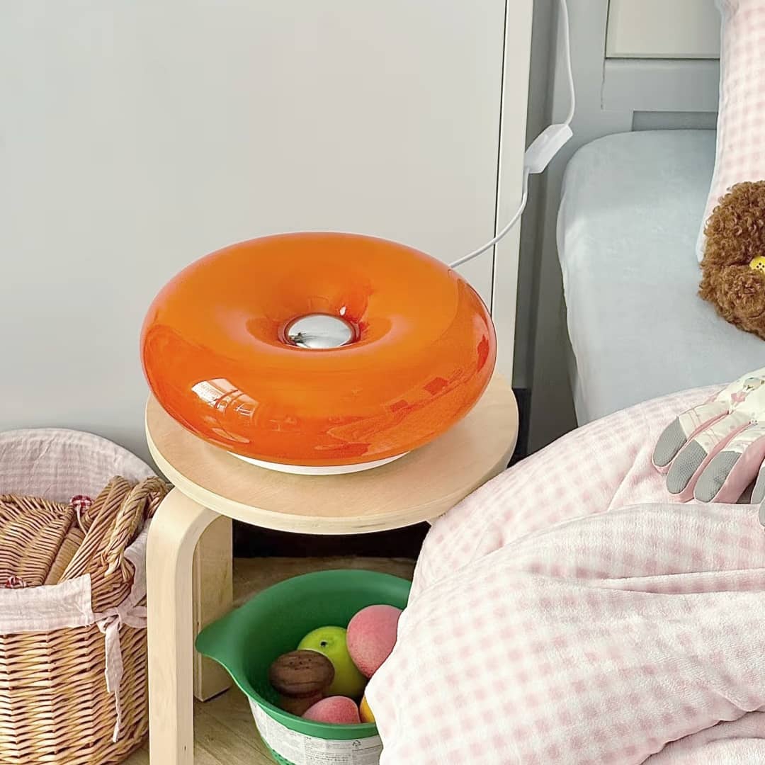 Italian Decorative Bauhaus Donut Glass Table Lamp