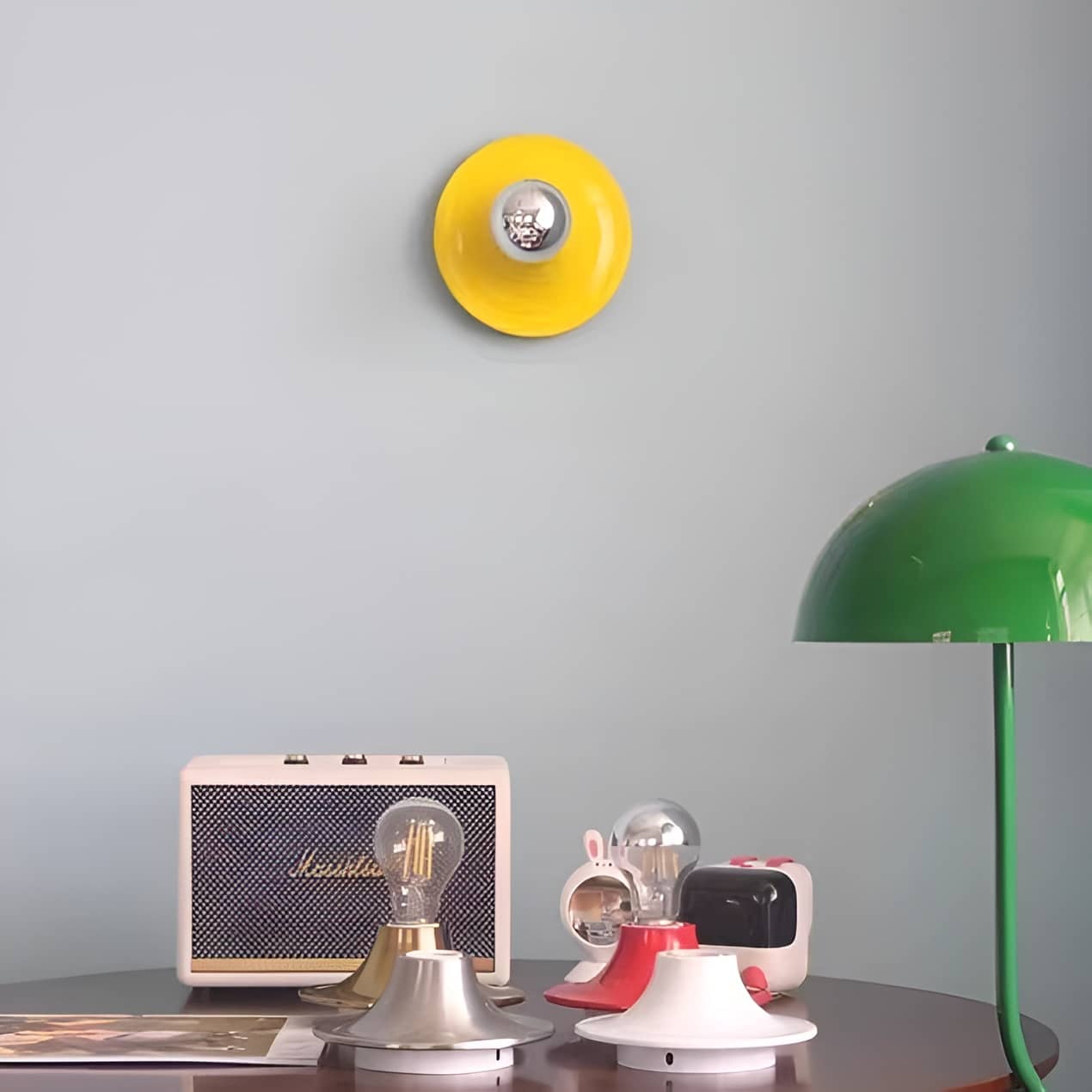 Bauhaus Industrial Small Dish Wall Light
