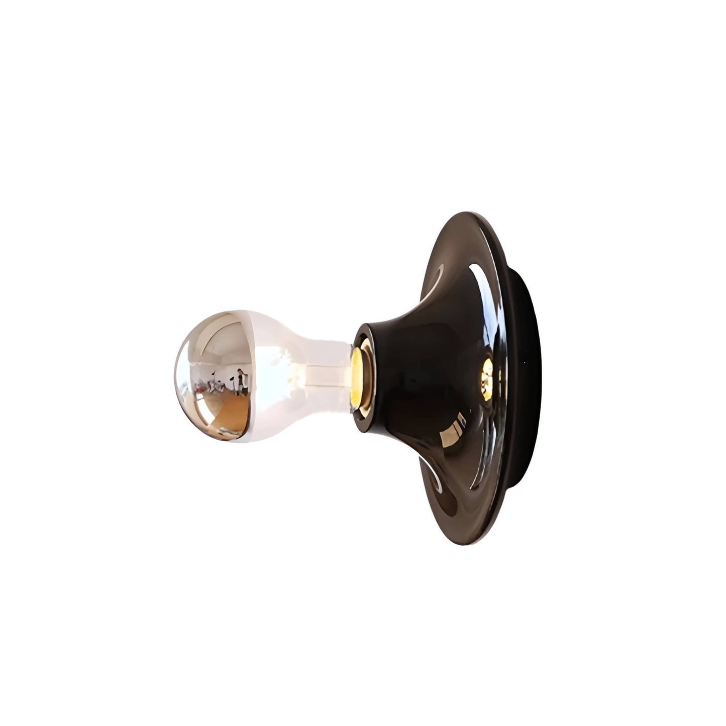 Bauhaus Industrial Small Dish Black Wall Light