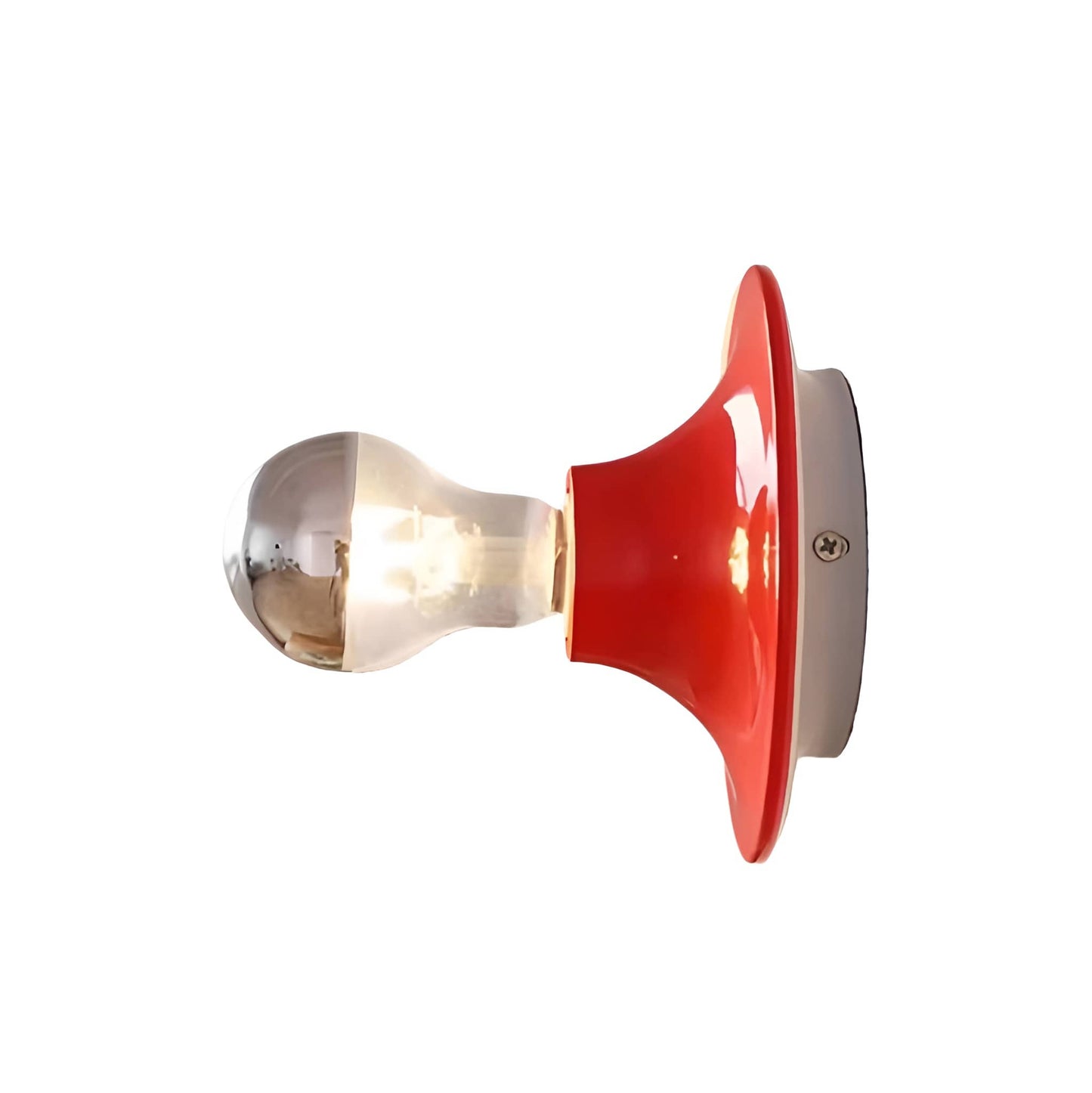 Bauhaus Industrial Small Dish Red Wall Light