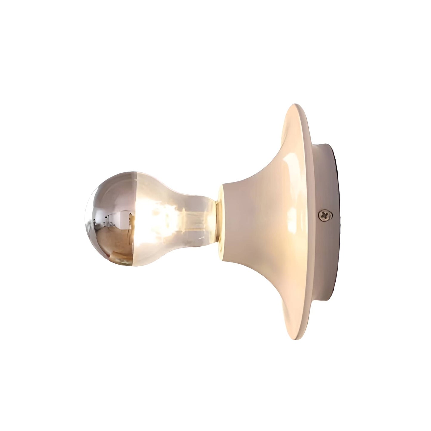 Bauhaus Industrial Small Dish White Wall Light