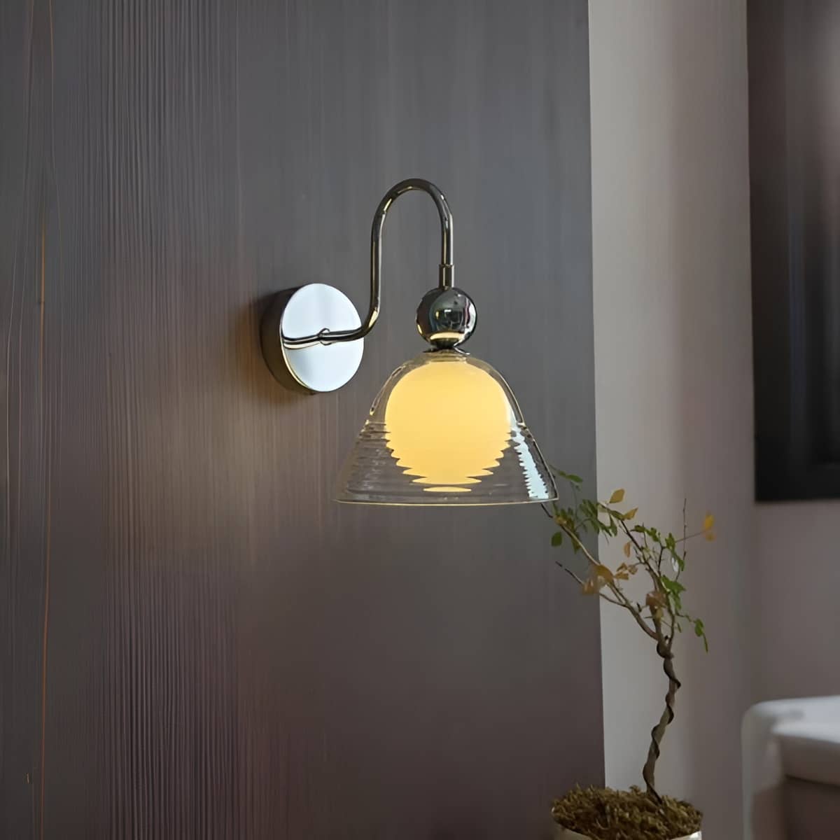 Bauhaus Sunset Vintage Glass Wall Light