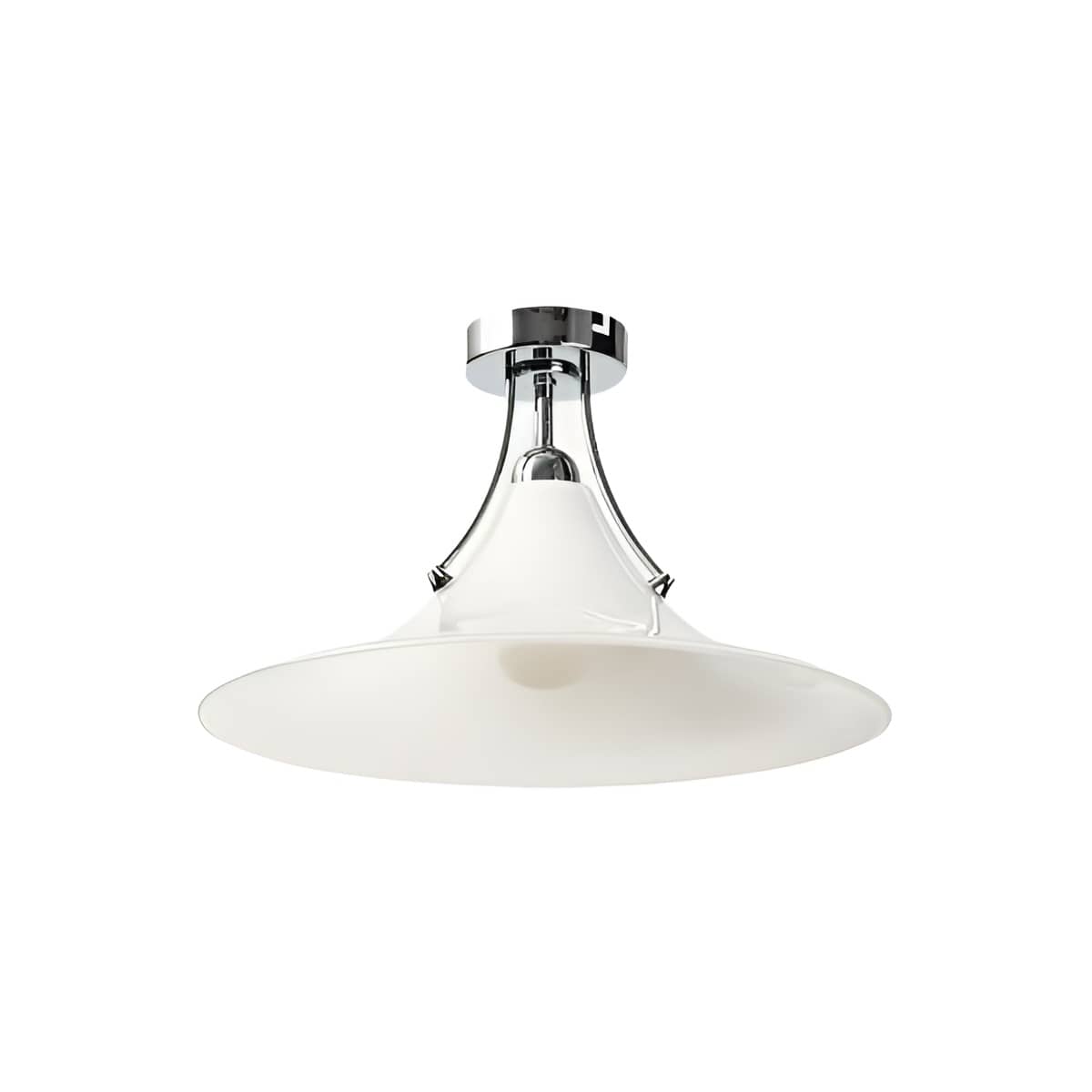 Bauhaus Deckenleuchte Glas Weiß in Trompetenform