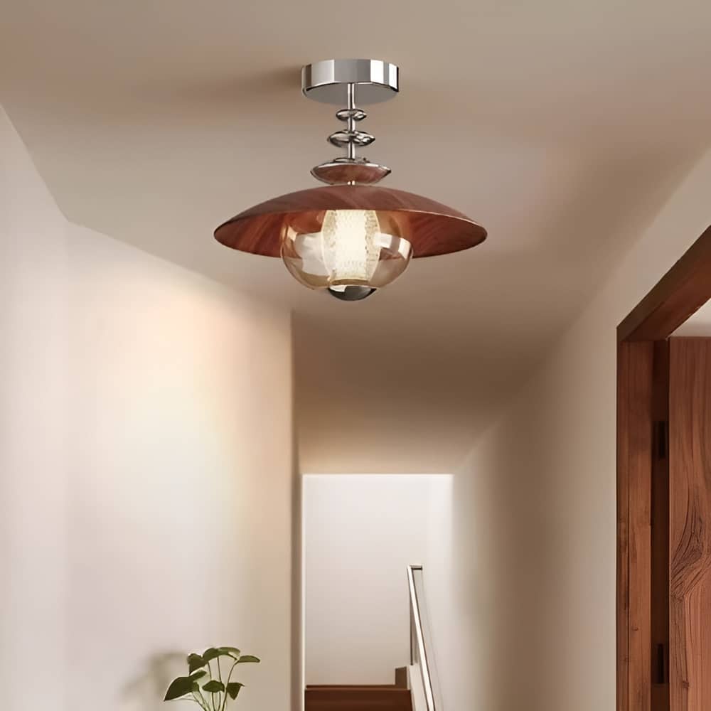 Bauhaus UFO Glass and Metal Ceiling Light