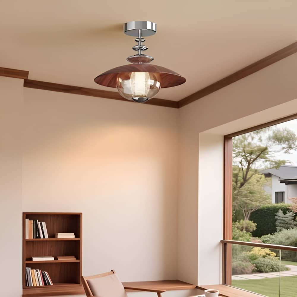 Bauhaus UFO Glass and Metal Ceiling Light