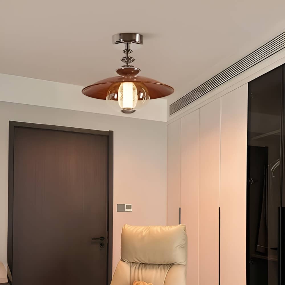 Bauhaus UFO Glass and Metal Ceiling Light