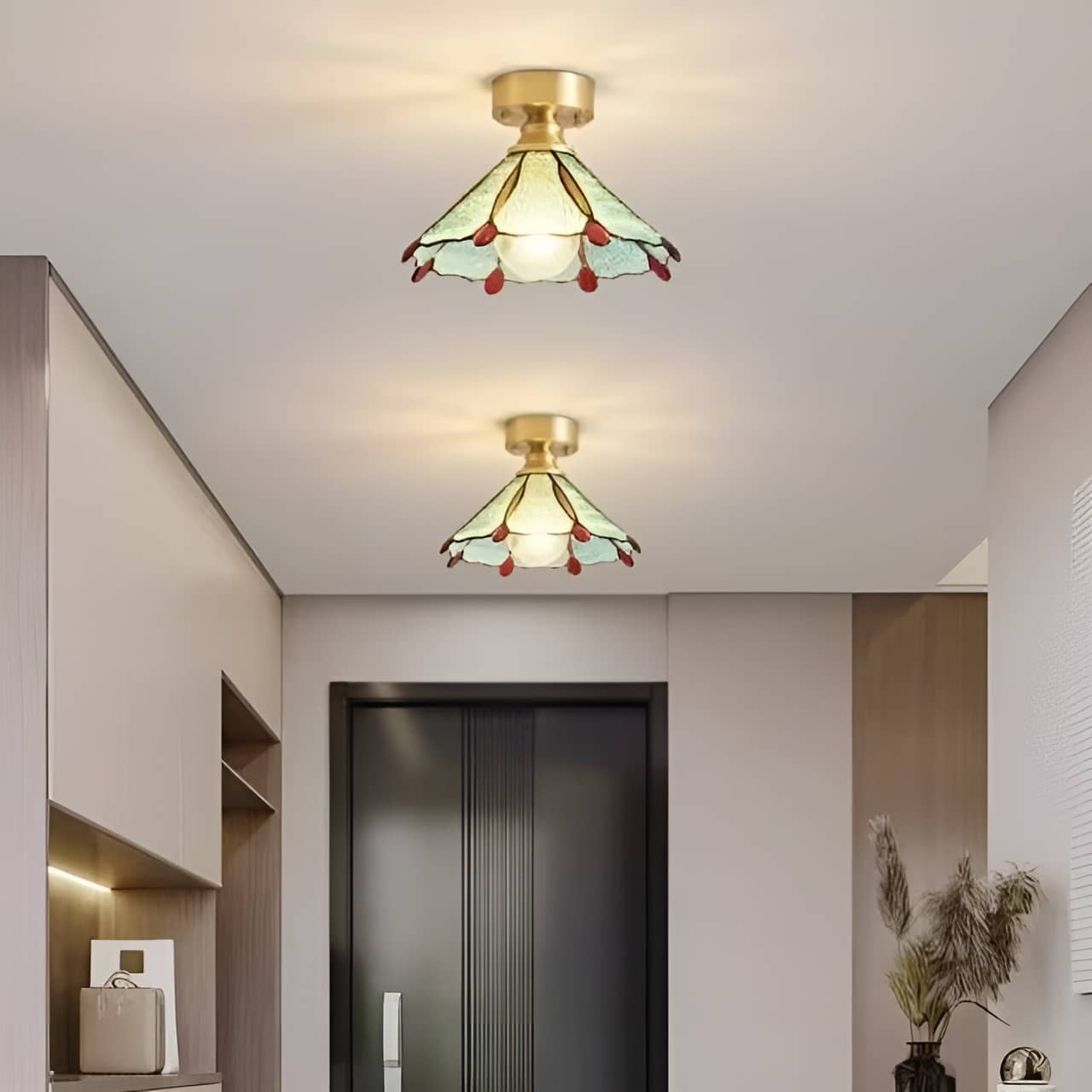 Colorful Teardrop Edge Tiffany Ceiling Light