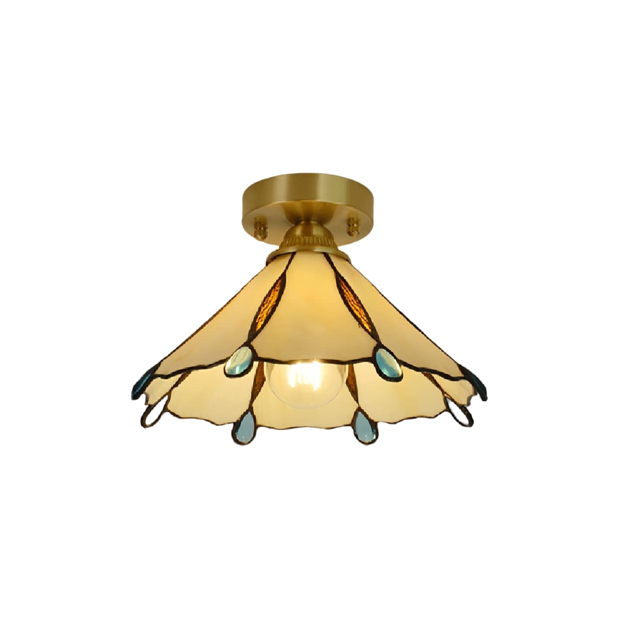 Colorful Teardrop Edge Tiffany Ceiling Light