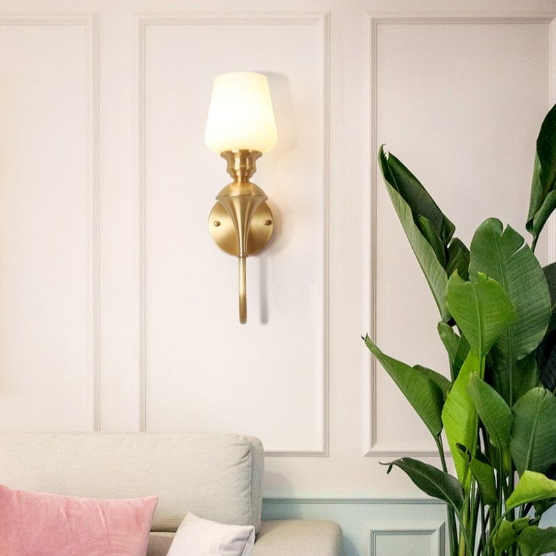 Copper Vintage Glass Gold Led Wall Light
