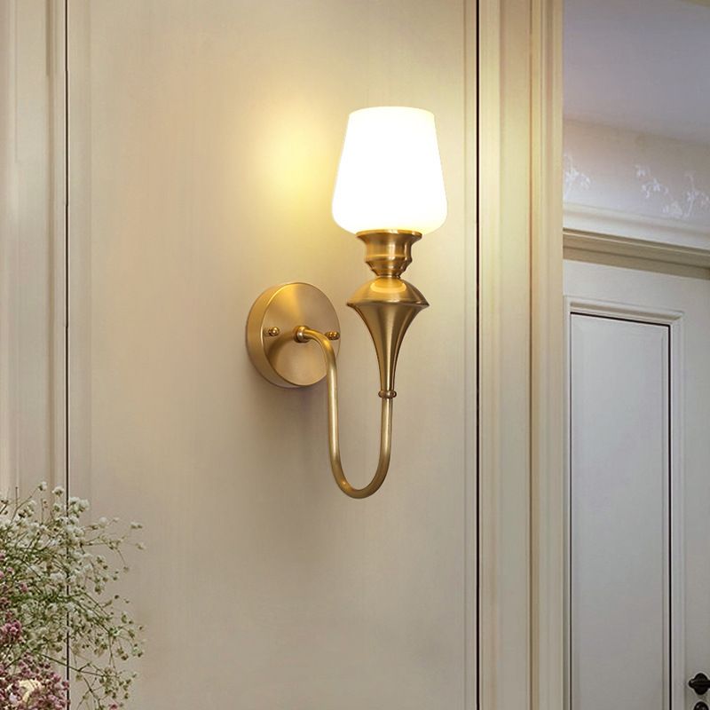 Copper Vintage Glass Gold Led Wall Light