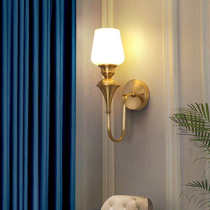 Copper Vintage Glass Gold Led Wall Light