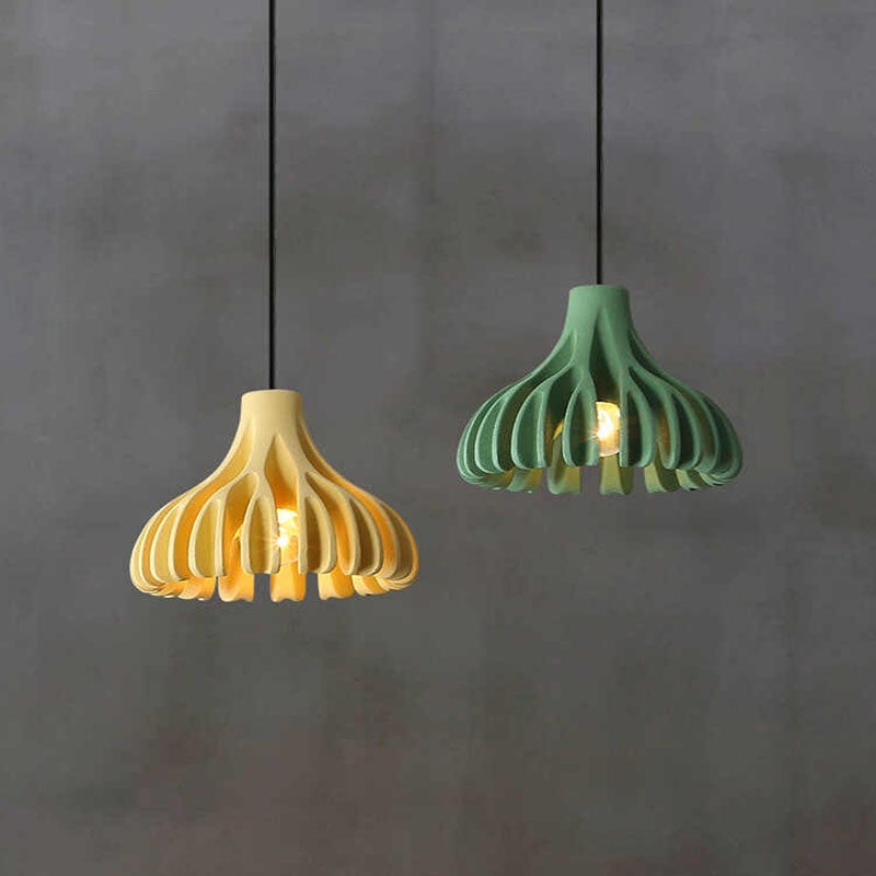Coral Nordic Resin Macaron Pendant Light