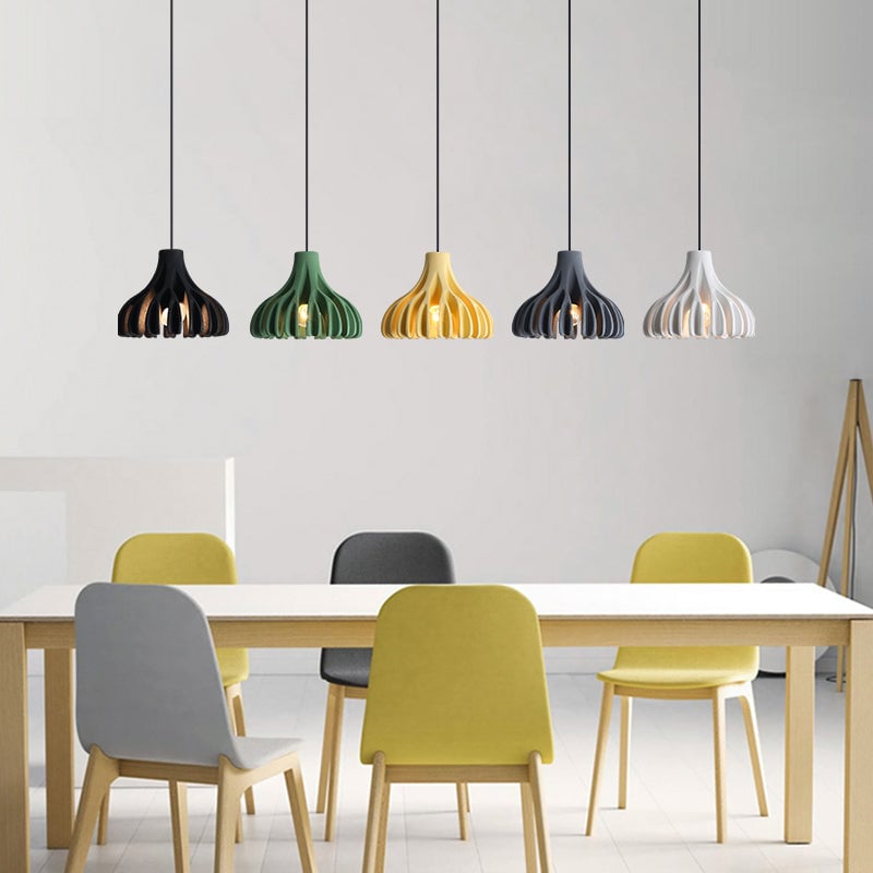 Coral Nordic Resin Macaron Pendant Light