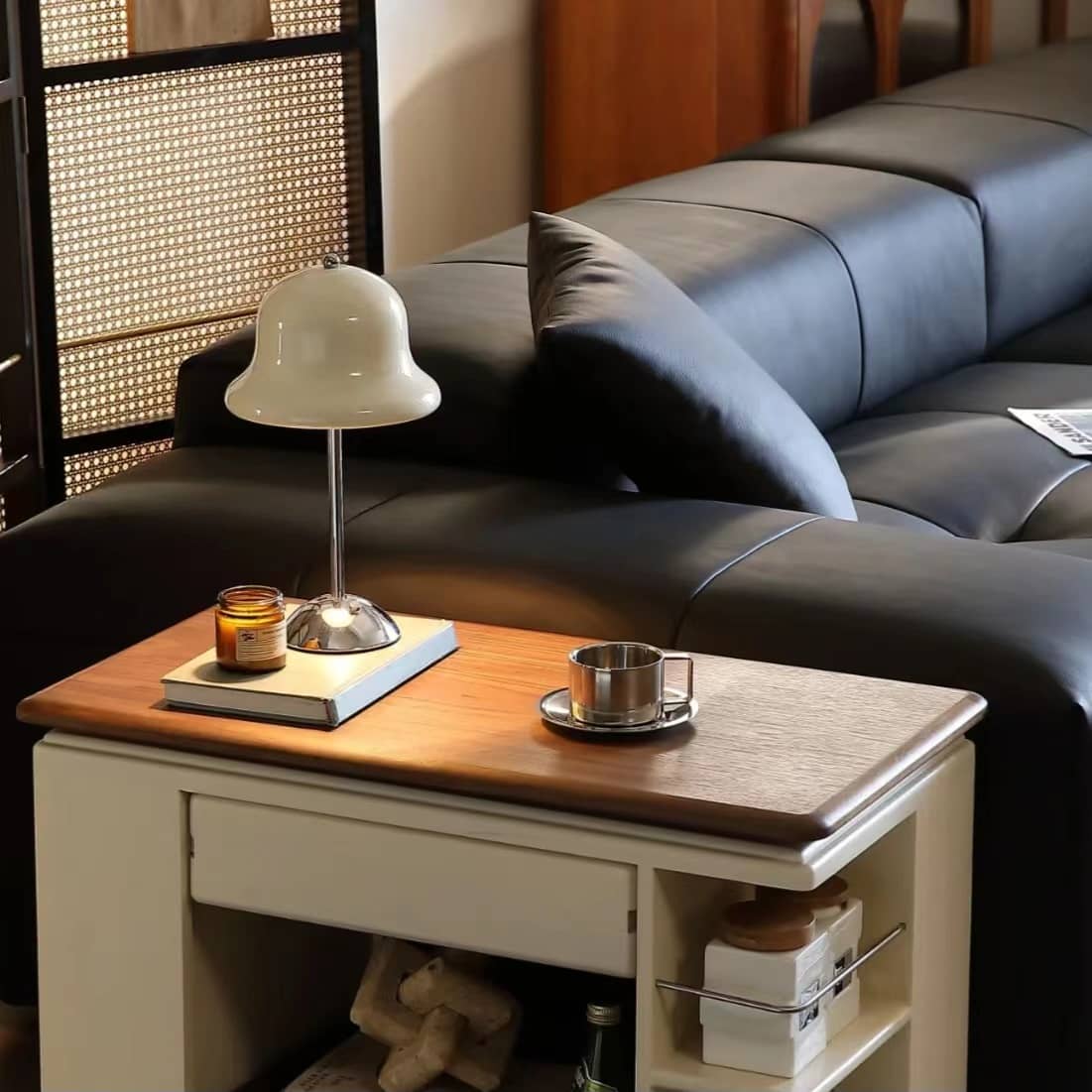 Cream Bell Touch Rechargeable Table Lamp