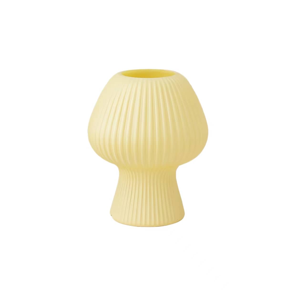 Cute Ribbed Glass Mushroom Bedside Lamp