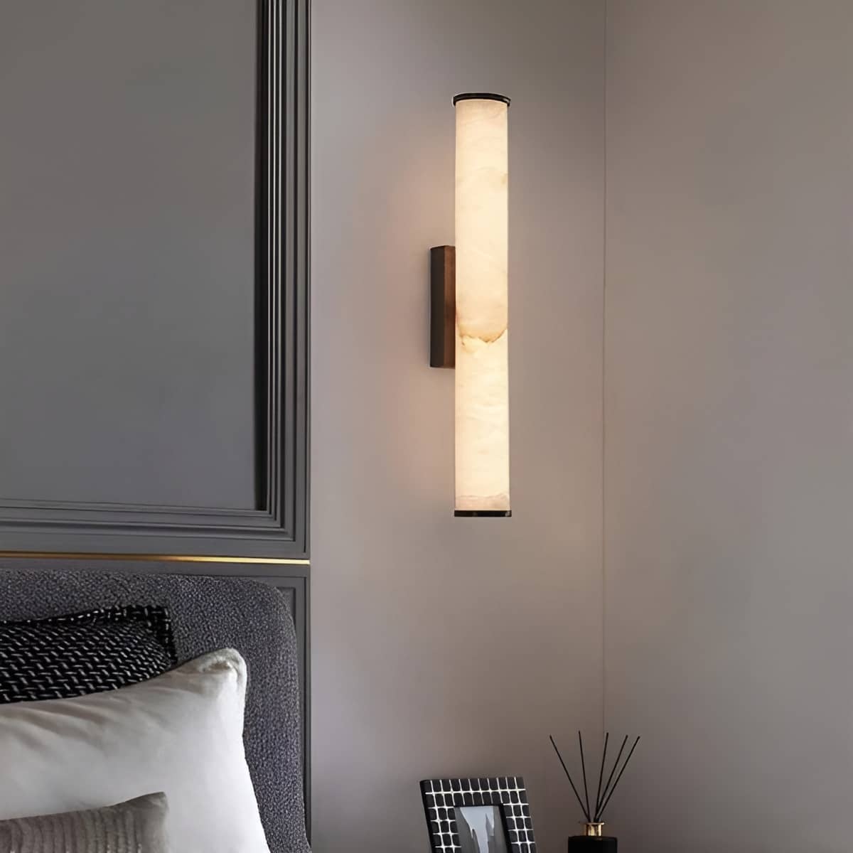 Cylindrical Marble Modern LED Wall Light