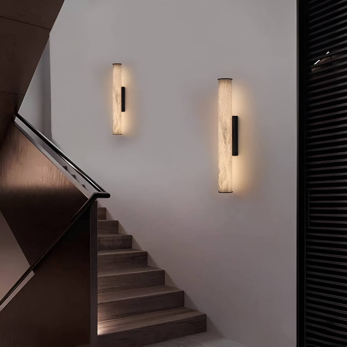 Cylindrical Marble Modern LED Wall Light