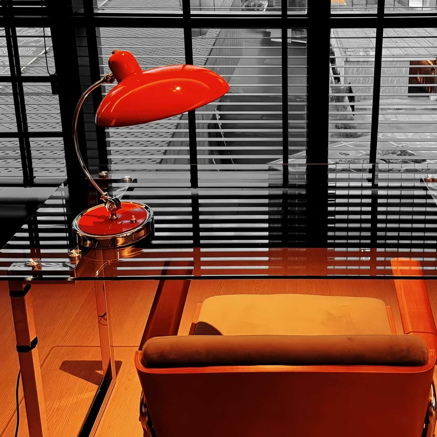 Danish Modern Kaiser Bauhaus Metal Table Lamp