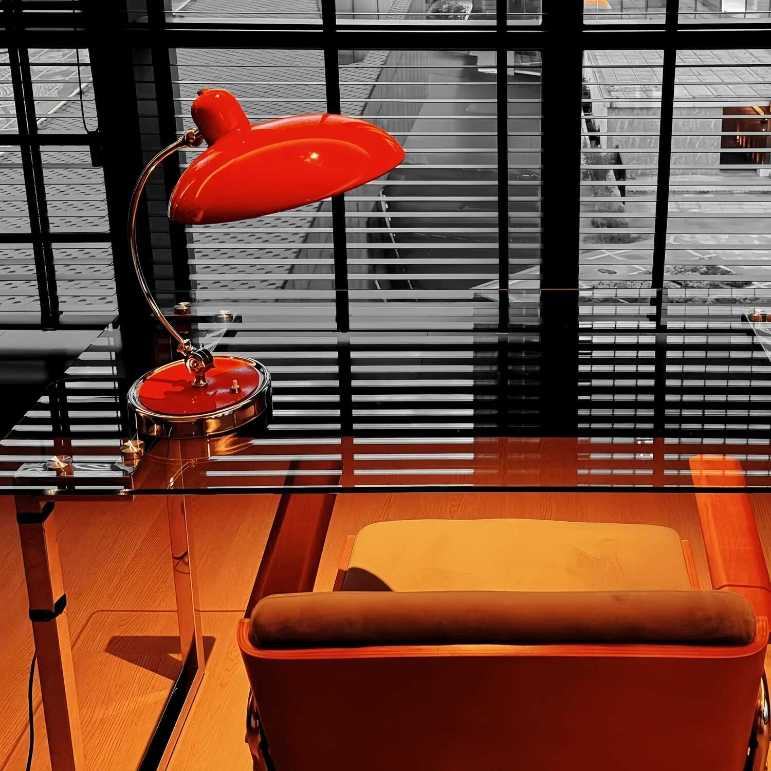 Danish Modern Kaiser Bauhaus Metal Table Lamp