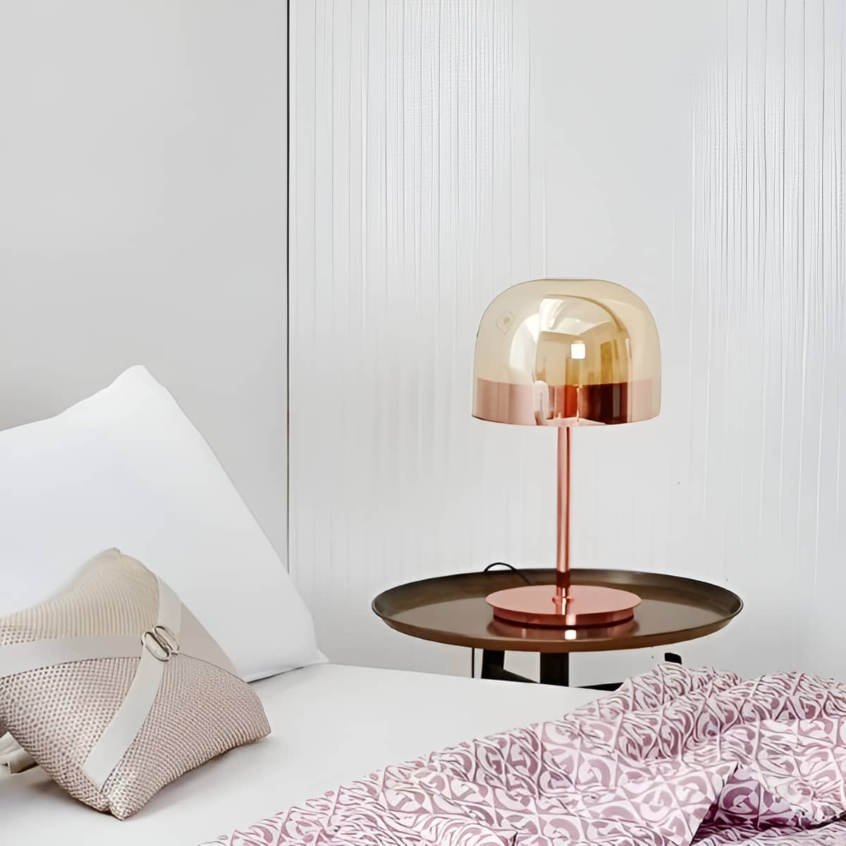 Equatore Modern LED Colored Glass Table Lamp for Bedroom