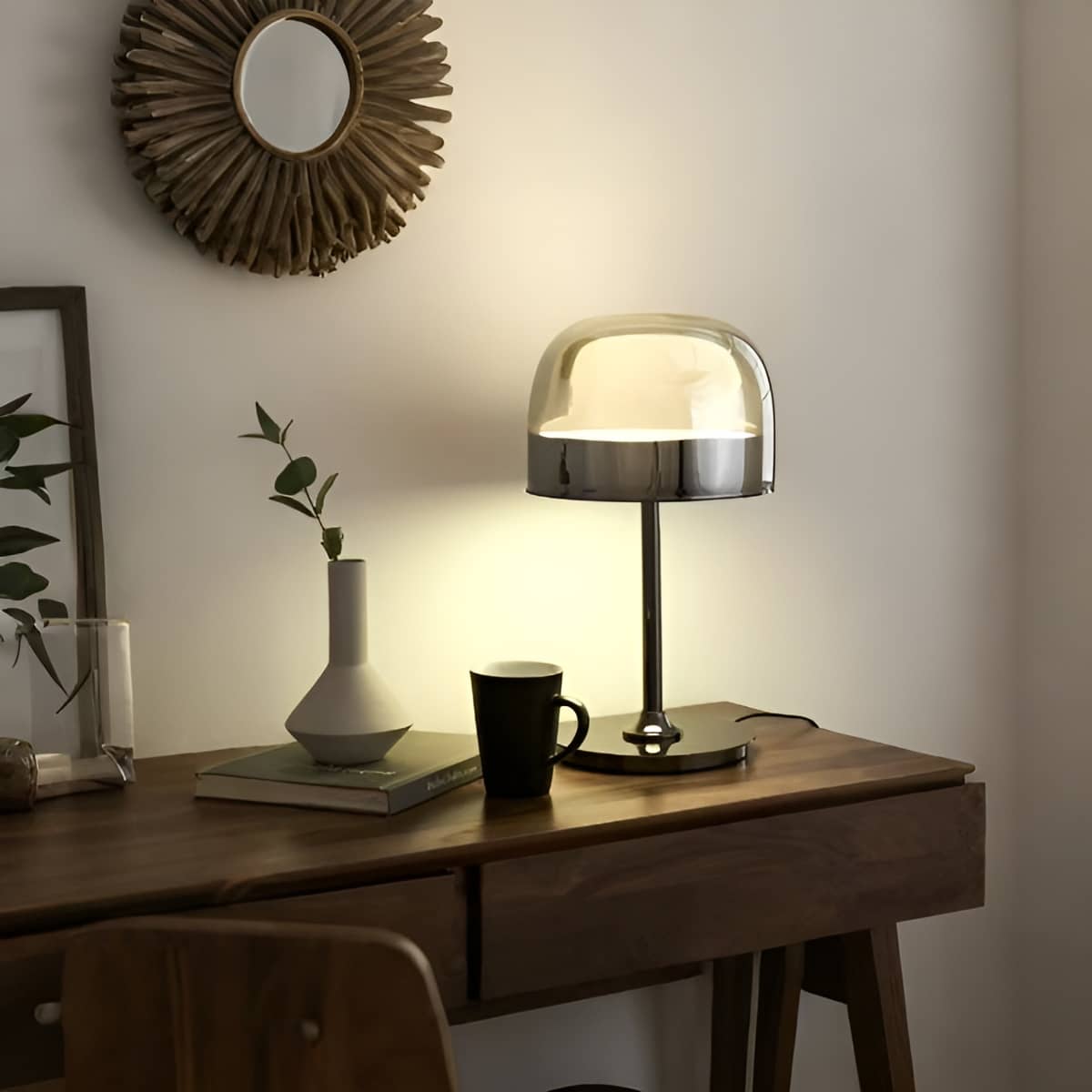 Equatore Modern LED Colored Glass Table Lamp for Bedroom