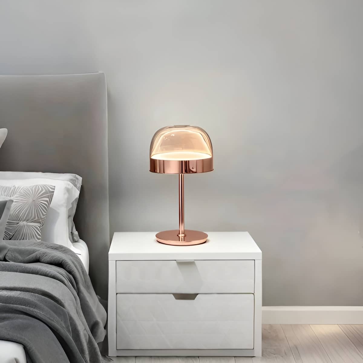 Equatore Modern LED Colored Glass Table Lamp for Bedroom