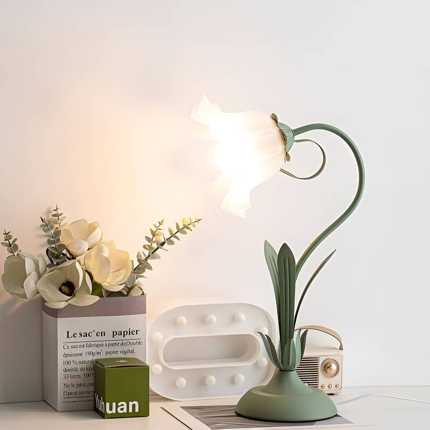 French Tiffany Flower Table Light