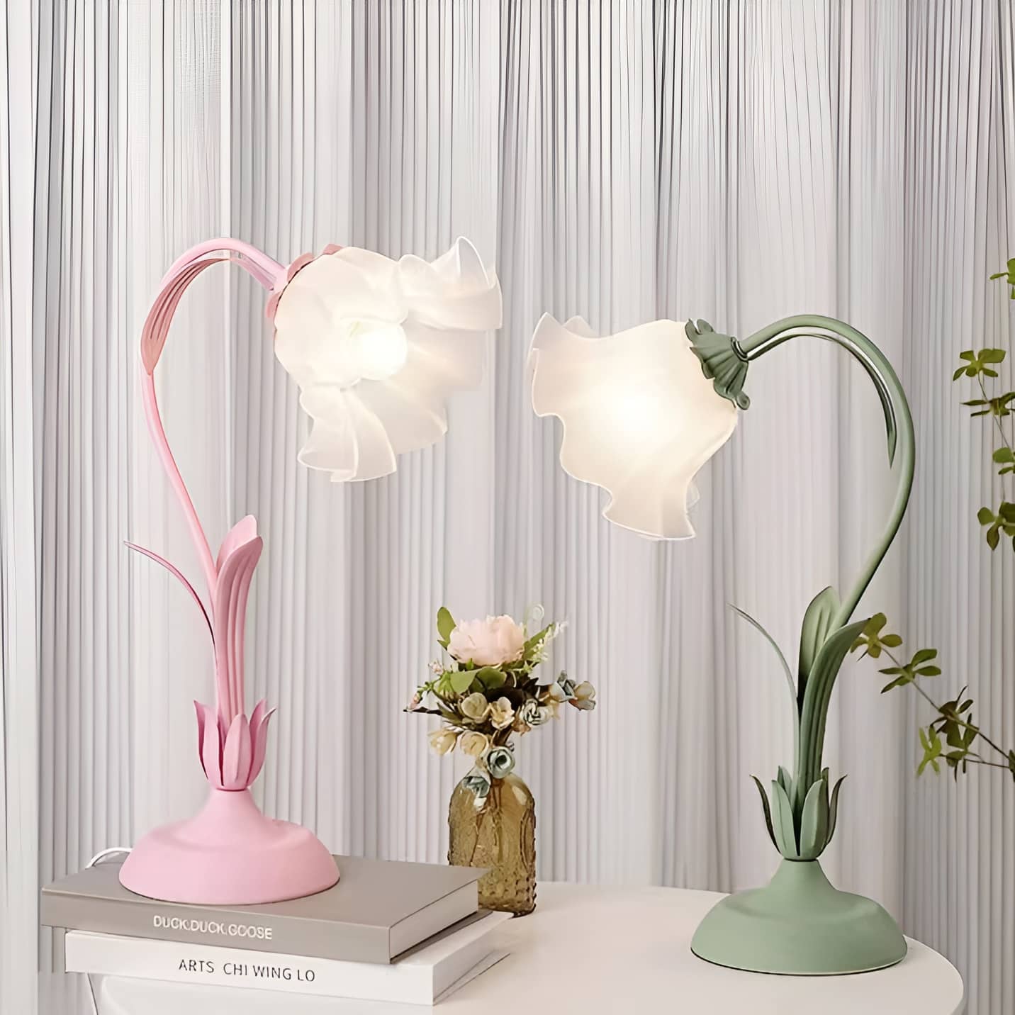 French Tiffany Flower Table Light