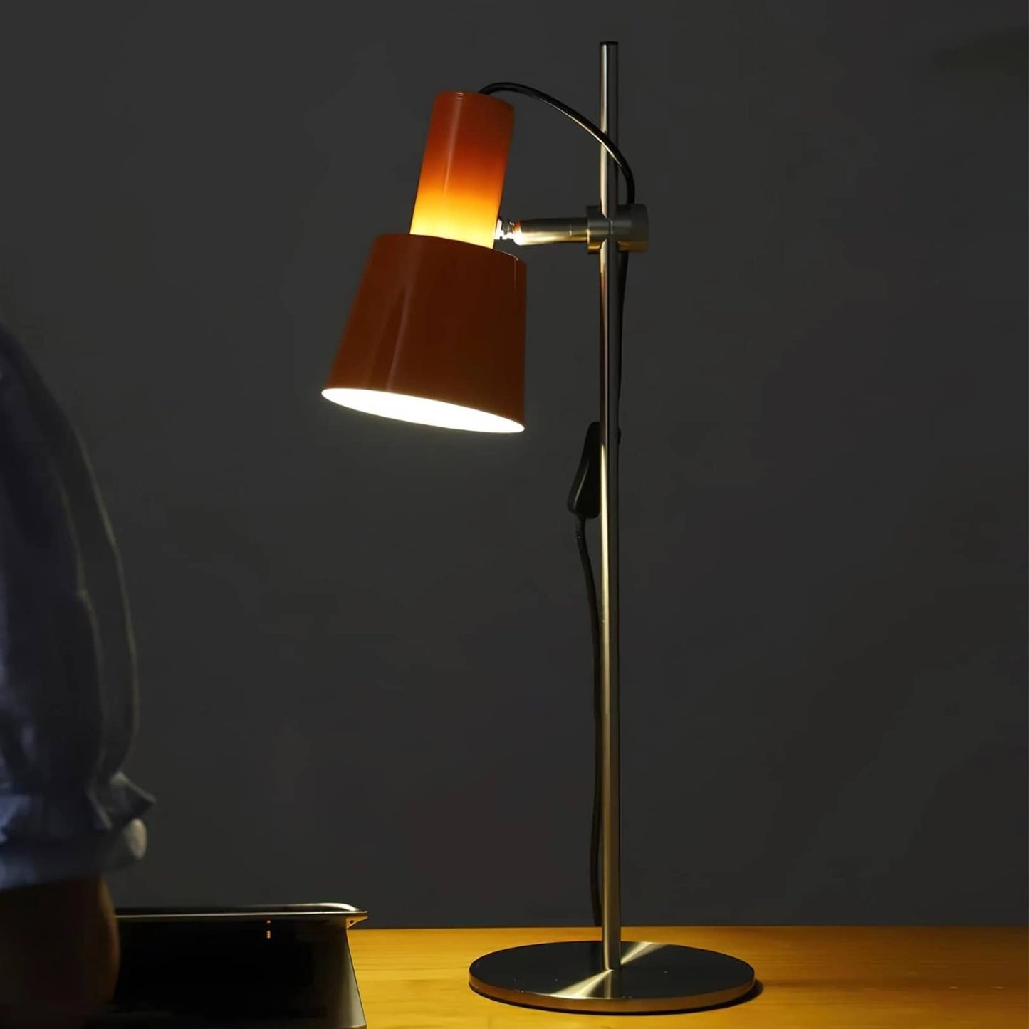 Industrial Adjustable Conical Metal Table Lamp